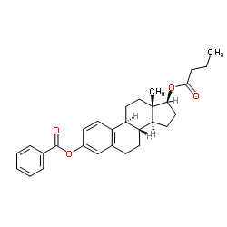 雌二醇-3-苯甲酸-17-丁酸酯结构式