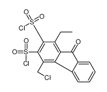 4-(chloromethyl)-1-ethyl-9-oxofluorene-2,3-disulfonyl chloride Structure