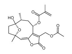 8α-(2-甲基丙烯酰氧基)硬毛钩藤内酯 13-O-乙酸酯结构式