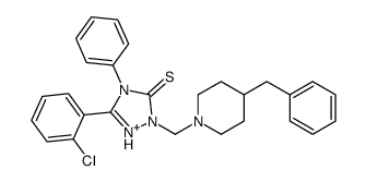 2-[(4-benzylpiperidin-1-ium-1-yl)methyl]-5-(2-chlorophenyl)-4-phenyl-1,2,4-triazole-3-thione结构式