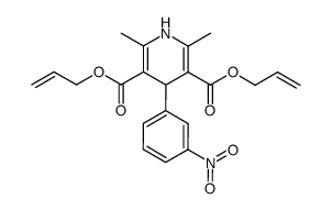 2,6-dimethyl-4-(3-nitro-phenyl)-1,4-dihydro-pyridine-3,5-dicarboxylic acid diallyl ester结构式