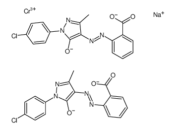 sodium bis[2-[[1-(3-chlorophenyl)-4,5-dihydro-3-methyl-5-oxo-1H-pyrazol-4-yl]azo]benzoato(2-)]chromate(1-) structure