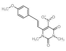 2,4(1H,3H)-Pyrimidinedione, 6-[2-(4-methoxyphenyl)ethenyl]-1,3-dimethyl-5-nitro- picture