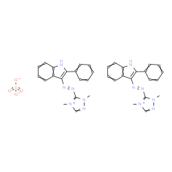 bis[1,4-dimethyl-5-[(2-phenyl-1H-indol-3-yl)azo]-1H-1,2,4-triazolium] sulphate结构式