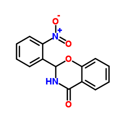2-(2-Nitrophenyl)-2,3-dihydro-4H-1,3-benzoxazin-4-one结构式
