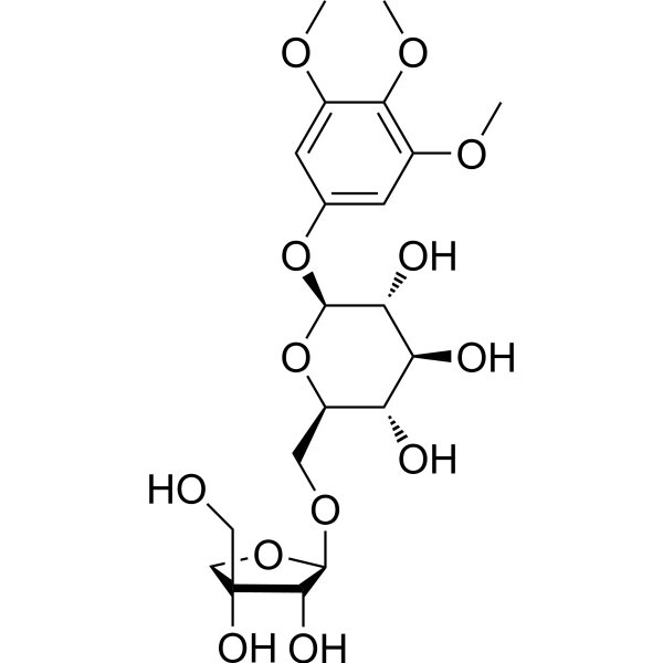 3,4,5-三甲氧基苯基6-O-D-芹糖-beta-D-呋喃糖基-beta-D-葡萄糖苷图片