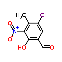 5-CHLORO-2-HYDROXY-4-METHYL-3-NITRO-BENZALDEHYDE结构式
