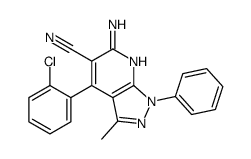 6-氨基-4-(2-氯苯基)-3-甲基-1-苯基-1H-吡唑并[3,4-b]吡啶-5-甲腈结构式