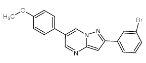 2-(3-溴苯基)-6-(4-甲氧基苯基)-吡唑并[1,5-a]嘧啶结构式