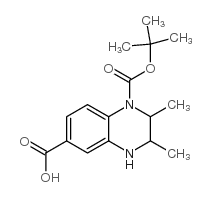 2,3-dimethyl-1-[(2-methylpropan-2-yl)oxycarbonyl]-3,4-dihydro-2H-quinoxaline-6-carboxylic acid Structure