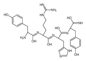 (2S)-N-[(2S)-1-[[(2S)-1-amino-3-(4-hydroxyphenyl)-1-oxopropan-2-yl]amino]-3-(1H-imidazol-5-yl)-1-oxopropan-2-yl]-2-[[(2S)-2-amino-3-(4-hydroxyphenyl)propanoyl]amino]-5-(diaminomethylideneamino)pentanamide Structure