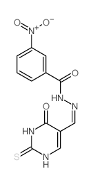 Benzoic acid, 3-nitro-,2-[(1,2,3,4-tetrahydro-4-oxo-2-thioxo-5-pyrimidinyl)methylene]hydrazide Structure