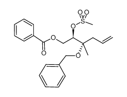 (2R,3S)-3-(benzyloxy)-3-methyl-2-((methylsulfonyl)oxy)hex-5-en-1-yl benzoate结构式