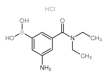3-氨基-5-二乙基氨基甲酰苯硼酸盐酸盐结构式