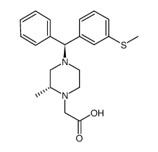 2-((R)-2-methyl-4-((S)-(3-(methylthio)phenyl)(phenyl)methyl)piperazin-1-yl)acetic acid Structure
