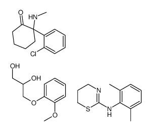 2-(2-chlorophenyl)-2-(methylamino)cyclohexan-1-one,N-(2,6-dimethylphenyl)-5,6-dihydro-4H-1,3-thiazin-2-amine,3-(2-methoxyphenoxy)propane-1,2-diol Structure