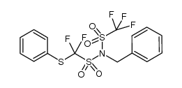 N-benzyl-N-(trifluoromethanesulfonyl)-(phenylsulfanyl)difluoromethanesulfonamide结构式