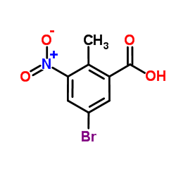 2-甲基-3-硝基-5-溴苯甲酸结构式