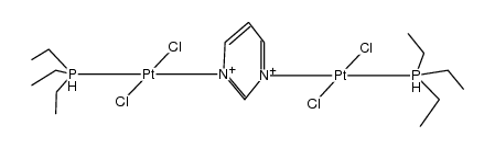 trans-(PtCl2(P(C2H5)3))2(pyrimidine) Structure
