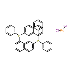 [(R)-(+)-2,2'-双(二苯基膦)-1,1'-联萘]二氯化钯结构式