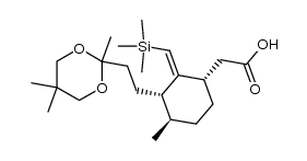 2,5,5-trimethyl-2-[2'-[4''-(carboxymethyl)-1''(R)-methyl-3''-[(trimethylsilyl)methylene]cyclohex-2''-yl]ethyl]-1,3-dioxane结构式