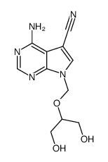 4-amino-7-(1,3-dihydroxypropan-2-yloxymethyl)pyrrolo[2,3-d]pyrimidine-5-carbonitrile Structure