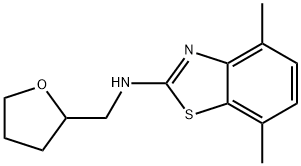 4,7-二甲基-N-(四氢呋喃-2-基甲基)-1,3-苯并噻唑-2-胺结构式