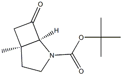 顺式-5-甲基-7-氧代-2-氮杂-双环[3.2.0]庚烷-2-甲酸叔丁酯结构式