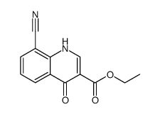 8-cyano-3-ethoxycarbonyl-1,4-dihydro-4-oxoquinolone结构式