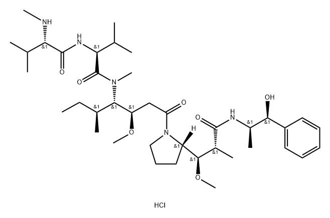 Monomethyl auristatin E (MMAE) hydrochloride结构式