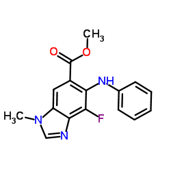 Methyl 4-Fluoro-1-Methyl-5-(Phenylamino)-1H-Benzo[D]Imidazole-6-Carboxylate Structure