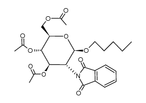 Pentyl 3,4,6-tri-O-acetyl-2-deoxy-2-phthalimido-β-D-glucopyranoside结构式