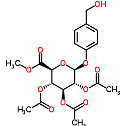 4-(Hydroxymethyl)phenyl methyl 2,3,4-tri-O-acetyl-β-D-glucopyranosiduronate Structure