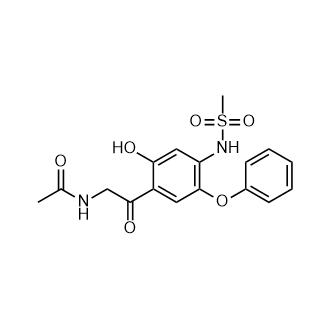 N-(2-(2-羟基-4-(甲基磺酰胺)-5-苯氧基苯基)-2-氧代乙基)乙酰胺(艾拉莫德杂质)结构式
