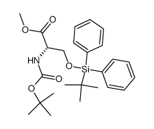 methyl (2S)-3-(2,2-dimethyl-1,1-diphenyl-1-silapropoxy)-2-[(tert-butoxy)carbonylamino]propanoate结构式
