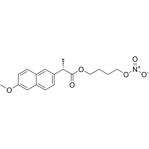 (S)-2-(6-甲氧基-2-萘基)丙酸 4-硝基氧丁基酯结构式