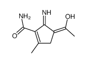 1-Cyclopentene-1-carboxamide,4-(1-hydroxyethylidene)-5-imino-2-methyl- Structure