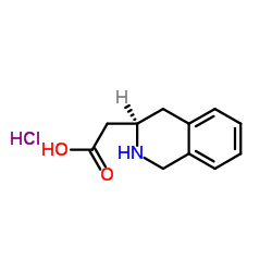 (R)-1,2,3,4-四氢异喹啉-3-乙酸盐酸盐结构式