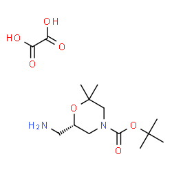 (S)-tert-Butyl 6-(aminomethyl)-2,2-dimethylmorpholine-4-carboxylate oxalate Structure