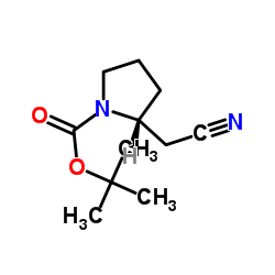 (R)-2-(氰基甲基)吡咯烷-1-甲酸叔丁酯结构式