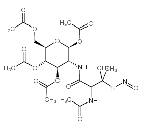N-(S-亚硝基-N-乙酰基-D,L-青霉胺)-2-氨基-2-脱氧-1,3,4,6-四-O-乙酰基-β-D-吡喃葡萄糖图片