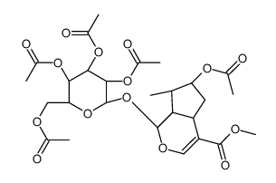 methyl (1S,4aS,6S,7R,7aS)-6-acetyloxy-7-methyl-1-[(2S,3R,4S,5R,6R)-3,4,5-triacetyloxy-6-(acetyloxymethyl)oxan-2-yl]oxy-1,4a,5,6,7,7a-hexahydrocyclopenta[c]pyran-4-carboxylate结构式