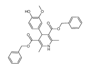 dibenzyl 4-(4-hydroxy-3-methoxyphenyl)-2,6-dimethyl-1,4-dihydropyridine-3,5-dicarboxylate Structure