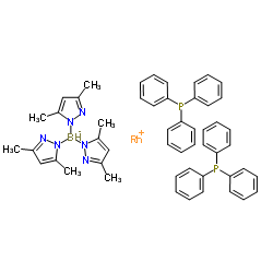 rhodium(1+);triphenylphosphane;tris(3,5-dimethylpyrazol-1-yl)boranuide Structure