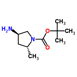 (2R,4R)-4-氨基-2-甲基吡咯烷-1-羧酸叔丁酯结构式