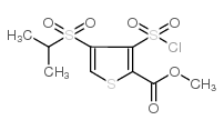 3-(氯磺酰基)-4-(异丙基磺酰基)-2-噻吩羧酸甲酯结构式