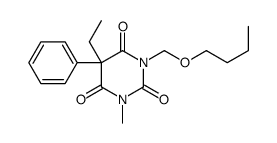 1-(butoxymethyl)-5-ethyl-3-methyl-5-phenyl-1,3-diazinane-2,4,6-trione结构式