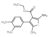 2-氨基-4-(3,4-二甲基苯基)-5-甲基噻吩-3-羧酸乙酯结构式