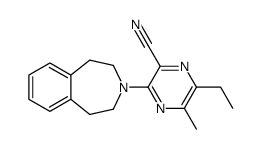 6-乙基-5-甲基-3-(1,2,4,5-四氢-3H-3-苯并氮杂卓-3-基)-2-吡嗪甲腈结构式