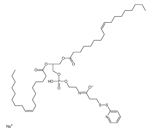 sodium,[(2R)-2,3-bis[[(Z)-octadec-9-enoyl]oxy]propyl] 2-[3-(pyridin-2-yldisulfanyl)propanoylamino]ethyl phosphate结构式